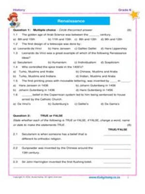 cover image of Grade 6 History Test 4: Renaissance